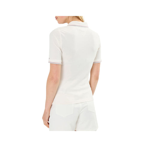 Tommy Hilfiger Polo Polo Donna slim bordi a contrasto Bianco A24 - TOMMY HILFIGERWW42130 - YBH - S - Francavilla Moda